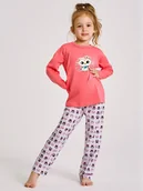 Piżamy dla dziewczynek - Dziewczęca piżama z długim rękawem Emma koralowa Taro r.110 - miniaturka - grafika 1