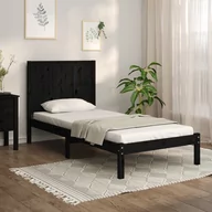 Łóżka - Lumarko Rama łóżka, czarna, lite drewno sosnowe, 75x190 cm, pojedyncza - miniaturka - grafika 1