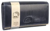 Portfele - Portfel Damski Skórzany El Forest (PL) Skóra Bydlęca 856 38 RFID GRANATOWY 15 x 9 x 3 [cm] - miniaturka - grafika 1