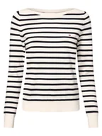 Swetry damskie - Tommy Hilfiger Sweter damski Kobiety Bawełna beżowy w paski, S - miniaturka - grafika 1