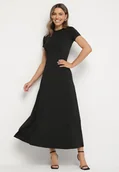 Sukienki - Czarna Sukienka o Taliowanym Kroju z Krótkim Rękawem Liravise - miniaturka - grafika 1