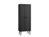 Szafy - Szafa sosnowa Venuci 2D nr1 wieszak/półki 89 cm czarna - miniaturka - grafika 1