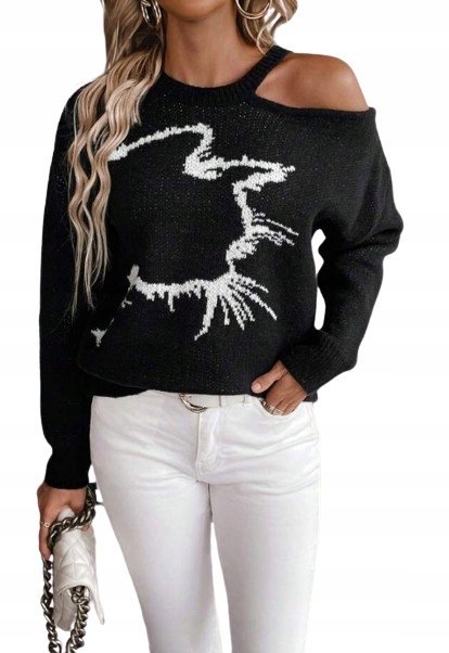 SHEIN SWETER DAMSKI Z DŁUGIM RĘKAWEM WZÓR 36 ŁTJ