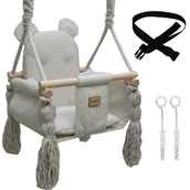 Leżaczki i huśtawki - Huśtawka dla dzieci usztywniona VELVET MIŚ - miniaturka - grafika 1