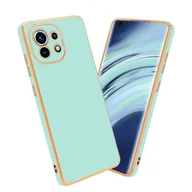 Etui i futerały do telefonów - Etui ochronne Cadorabo do Xiaomi Mi 11 5G w kolorze błyszczącej miętowej zieleni - złote etui z elastycznego silikonu TPU chroniące aparat fotograficzny - miniaturka - grafika 1