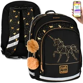 Plecaki szkolne i tornistry - PLECAK SZKOLNY DLA DZIEWCZYNKI – ZŁOTY JEDNOROŻEC UNICORN – WODOODPORNY, ERGONOMICZNY, LEKKI - miniaturka - grafika 1