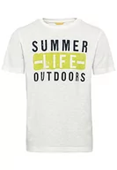 Koszulki męskie - camel active T-shirt męski 409745/7T59, Broken White, L - miniaturka - grafika 1