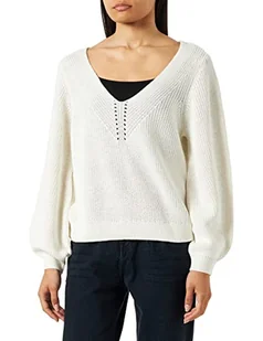 Vila Odwracalny top z dzianiny dla kobiet, White Alyssum, S - Koszulki i topy damskie - miniaturka - grafika 1