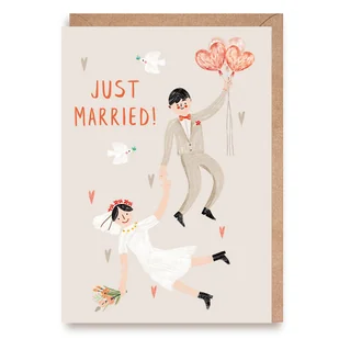 Kartka ślubna Just Married Pamiątka dla nowożeńców - Kartki okolicznościowe i zaproszenia - miniaturka - grafika 1