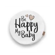 Kołdry i poduszki dla dzieci - Poduszki białe ekoskóra NAPISY 1 szt. 6 cm AKSON-Miś - Be Happy - miniaturka - grafika 1