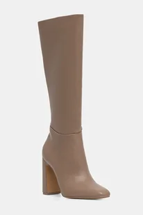 Steve Madden kozaki Ally damskie kolor beżowy na słupku 11002627 - Kozaki damskie - miniaturka - grafika 1