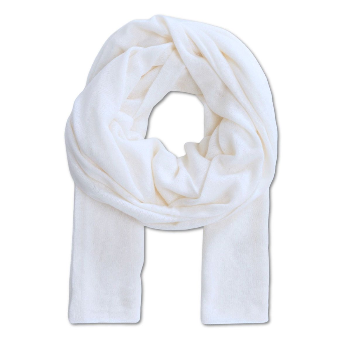 Szalik damski Laycuna Lonfon Scarf kremowy miękki z kaszmirem