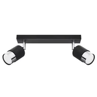 Lampy sufitowe - Czarno-chromowy plafon dwupunktowy - A179 N2-C56 - miniaturka - grafika 1