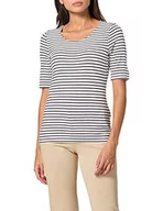 Koszulki i topy damskie - Gerry Weber T-shirt damski, ecru/biały/niebieski kółko, 40 - miniaturka - grafika 1