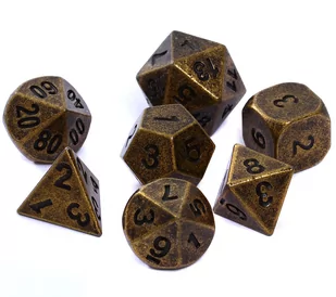 Rebel Komplet kości Rpg - Metal - Antyczny mosiądz - Akcesoria do gier planszowych - miniaturka - grafika 1