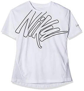 Nike T-shirt dziecięcy G Nk Dry Top Run Ss Gx biały/czarny XL - Koszulki i topy damskie - miniaturka - grafika 1