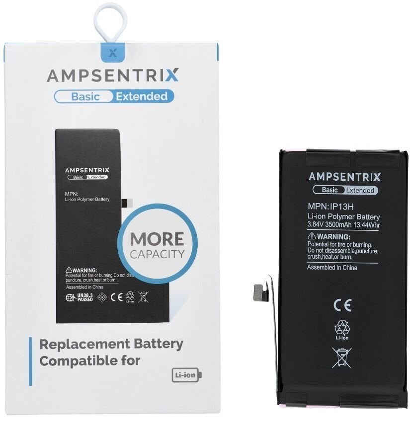 AmpSentrix Basic bateria do iPhone 13 zwiększona pojemność