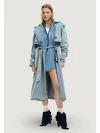 Płaszcze damskie - Desigual Trencz CHAQ_VIO Niebieski Casual Fit - miniaturka - grafika 1