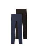 Legginsy - Name It Czarne I Granatowe Legginsy Dziewczęce Gładkie 2 Pack 158-164 J2A - miniaturka - grafika 1