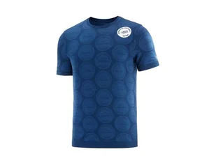 COMPRESSPORT Koszulka biegowa męska TRAINING TSHIRT SS BADGES - MONT BLANC 2020 niebieska - Koszulki sportowe męskie - miniaturka - grafika 4