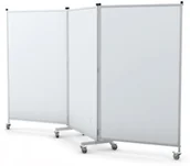 Meble i wyposażenie gabinetów medycznych - PJ3PC.210 parawan lekarski 3-skrzydłowy PC zmywalny na kółkach - miniaturka - grafika 1