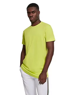 Koszulki męskie - Urban Classics Męski T-shirt Shaped Long Tee jednokolorowy, długi krój koszulka męska, dostępna w wielu różnych kolorach, rozmiary XS-5XL, Frozen Yellow, M - grafika 1