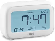 Zegary - Budzik ADE biały z termometrem - miniaturka - grafika 1