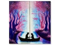 Malowanie po numerach - Haft Diamentowy, Obraz, Mozaika Diamentowa Diamond Painting, Zakochana Para 30X30Cm - miniaturka - grafika 1