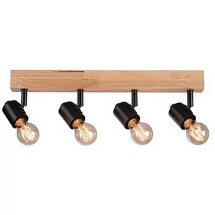 Paulmann Arvid lampa podsufitowa 4x20W czarna/drewno 66773 - Lampy sufitowe - miniaturka - grafika 1