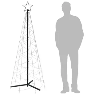 vidaXL Choinka stożkowa, 200 zimnych białych LED, 70x180 cm - Choinki - miniaturka - grafika 9