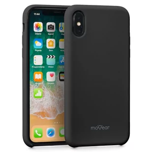 moVear Etui silikon iPhone Xs moVear silkyCase Czarny A0IXSCSC0BKCBK - Etui i futerały do telefonów - miniaturka - grafika 1