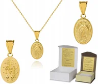 Biżuteria dla dzieci - 925 ZŁOTY ŁAŃCUSZEK MEDALIK 45 CM DEDYKACJA A4M20 - miniaturka - grafika 1