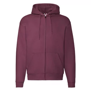Bluza męska rozpinana z kapturem Premium Fruit of the Loom - Burgund XL - Bluzy męskie - miniaturka - grafika 1