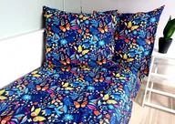 Pościel dla dzieci - Komplet pościeli bawełnianej dla dziecka 100x160 cm  - Motylki granat - miniaturka - grafika 1
