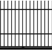 Ogrodzenia - Polbram Brama przesuwna Majorka 4x1,5 m prawa czarna automat - miniaturka - grafika 1