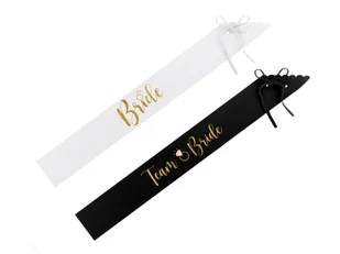 Szarfy Team Bride i Bride - 6 szt. - Wieczór panieński i kawalerski - miniaturka - grafika 1