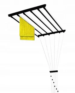 Suszarka Sufitowa Łazienka Balkon 150Cm 6-Prętów Czarna - Suszarki na ubrania - miniaturka - grafika 1