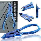 Akcesoria do paznokci - Cążki cęgi do grubych wrastających paznokci skórek obcinaczki nożyczki manicure gabinet SPA niebieskie - miniaturka - grafika 1