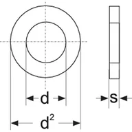 Śruby i nakrętki - Toolcraft Podkładka M8 O = 17 x 8 4 mm 1 6 mm DIN 125 50 szt - miniaturka - grafika 1