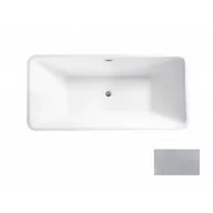Wanny - Besco WA-160-ESG EVITA GLAM SREBRNA wanna wolnostojąca maskownica syfonu z przelewem grafitowa 160 x 80 - miniaturka - grafika 1
