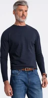 Koszulki męskie - Ombre Longsleeve męski BASIC z okrągłym dekoltem - granatowy V2 OM-LSBL-0106 XL - miniaturka - grafika 1