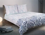 Pościel - Matex Pościel satynowa 160x200 01A Premium pudrowa różowa biała szara granatowa - miniaturka - grafika 1