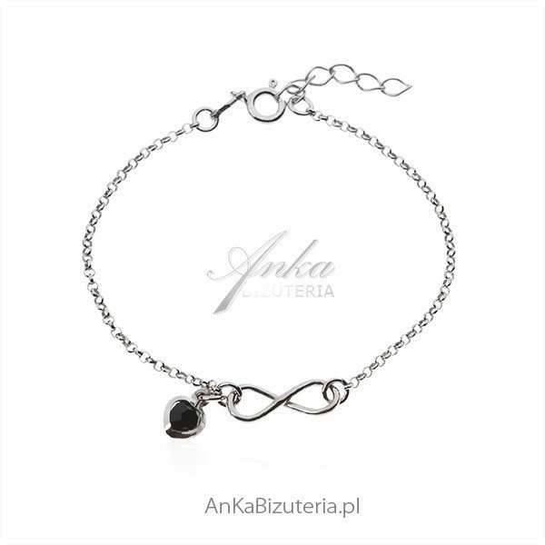 ankabizuteria.pl Srebrna bransoletka z nieskończonością i serduszkiem