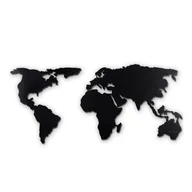Dekoracje domu - Czarna metalowa dekoracja ścienna World Map XL - miniaturka - grafika 1