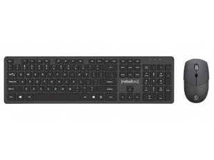 REBELTEC bezprzewodowy klawiatura + mysz MAXIM 2,4GHz, zasięg 10m nano odbiornik USB 104 klawisze QWERTY RBLKLA00043 - Zestawy myszka + klawiatura - miniaturka - grafika 1