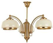 Lampy sufitowe - Lampa wisząca klasyczna LORD 3x E27 szer. 64cm ecru złoty - miniaturka - grafika 1