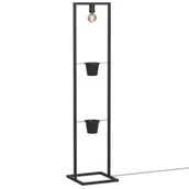 Lampy stojące - Lampa stojąca podłogowa czarna dwa kwietniki 1xE27 15W Flores Luminex - miniaturka - grafika 1