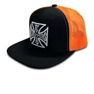 Czapki damskie - Czapka z Daszkiem West Coast Choppers OG Flatbill Czarny/PomarańczowyOnesize - miniaturka - grafika 1