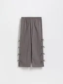 Spodnie i spodenki dla dziewczynek - Reserved - Spodnie z wiązaniem na nogawkach - czarny - miniaturka - grafika 1