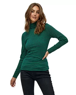 Peppercorn Damski golf z długim rękawem Lucca Rib Turtelneck z golfem, jasnozielony pasek, S, Jasnozielony pasek, S - Paski - miniaturka - grafika 1